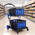 Shopping Trolley with Wheels 2 Layer w/2 Crates Foldable Trolley Blue