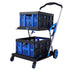 Shopping Trolley with Wheels 2 Layer w/2 Crates Foldable Trolley Blue