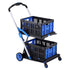 Shopping Trolley with Wheels 2 Layer w/2 Crates Foldable Trolley Blue