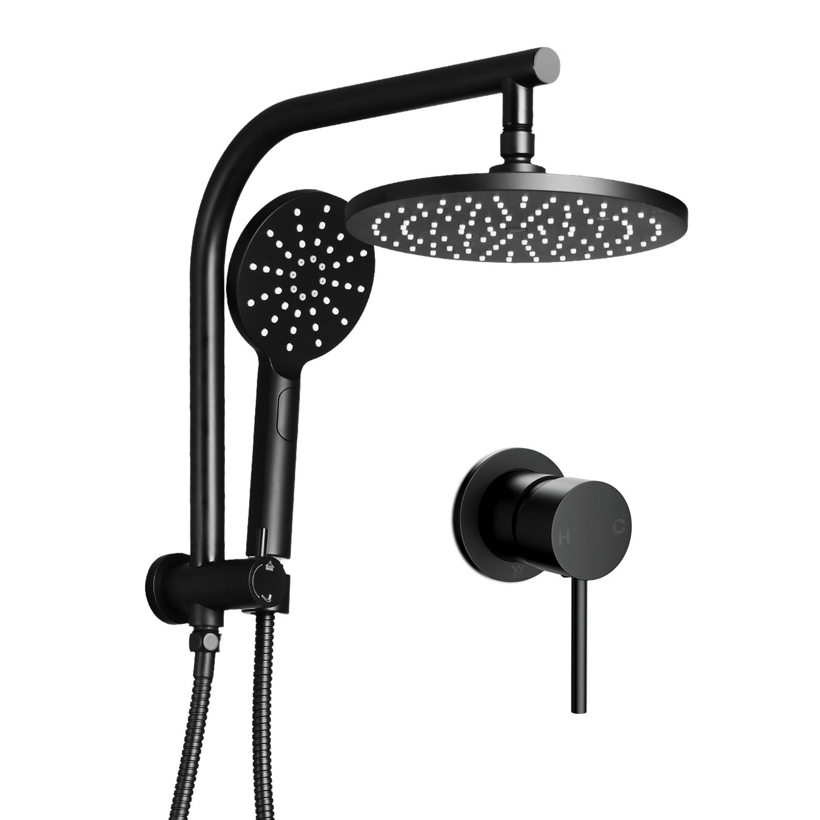 9'' Rain Shower Head Set Handheld Round High Pressure Mixer Tap Chrome
