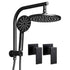 9" Matte Black Rain Shower Head Set with Handheld + Tap Mixer