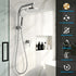 9'' Rain Shower Head Set Handheld Round High Pressure Mixer Tap Chrome