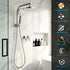 9'' Rain Shower Head Set Handheld Round High Pressure Twins Tap Chrome