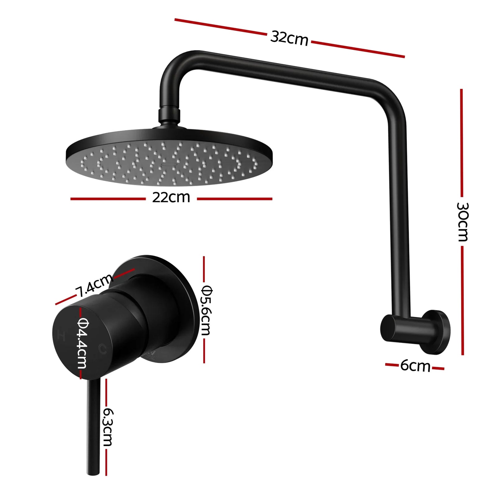 9'' Rain Overhead Swivel Shower Head with Wall Bathroom Mixer