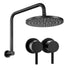 9'' Rain Overhead Swivel Shower Head with Wall Twin Swivel Bathroom Tap