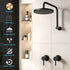 9'' Rain Overhead Swivel Shower Head with Wall Twin Swivel Bathroom Tap