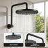 9'' Rain Overhead Swivel Shower Head with Wall Twin Swivel Bathroom Tap