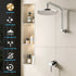 9'' Rain Overhead Swivel Shower Head with Wall Bathroom Mixer Silver