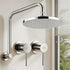9'' Rain Overhead Swivel Shower Head with Wall Twin Swivel Bathroom Tap Silver