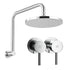9'' Rain Overhead Swivel Shower Head with Wall Twin Swivel Bathroom Tap Silver