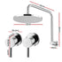 9'' Rain Overhead Swivel Shower Head with Wall Twin Swivel Bathroom Tap Silver