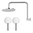9'' Rain Overhead Swivel Shower Head with Wall Twin Swivel Bathroom Tap Silver
