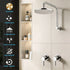 9'' Rain Overhead Swivel Shower Head with Wall Twin Swivel Bathroom Tap Silver