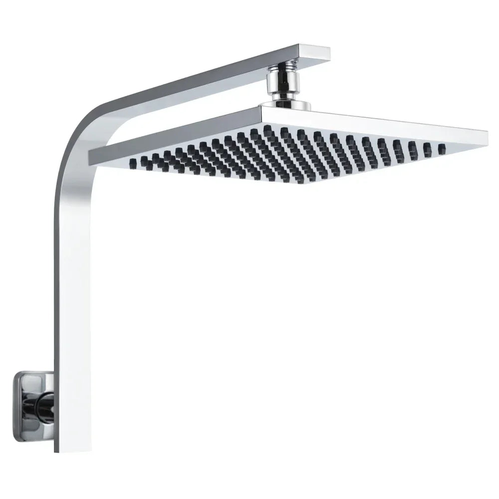 8 Inch Rainfall Shower Head Brass Chrome Bathroom Overhead 9L/Min