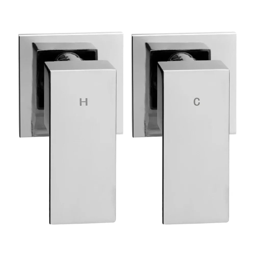 8 Inch Rainfall Shower Head Set Brass Chrome Hot Cold Mixer Tap Set