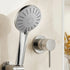 4.5" Handheld Shower Head Round with Wall Bathroom Mixer Silver