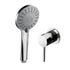 4.5" Handheld Shower Head Round with Wall Bathroom Mixer Silver