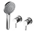 4.5" Handheld Shower Head Round with Wall Twin Swivel Bathroom Tap Silver