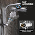 Cefito High-Pressure Shower Heads with Anti-burst 1.5m Hose & 304 S.S Rail, Ideal for Bathroom Upgrades and Pet Washing, 10 Inch Rain & 3-Function Combo