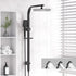 10'' Rain Shower Head Set Handheld Square High Pressure Black