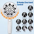 Cefito High Pressure 9 Settings Shower Heads, One-Hand Control & Anti-Clog TPR Nozzles for Apartments, Large 4.7in Face Removes Chlorine