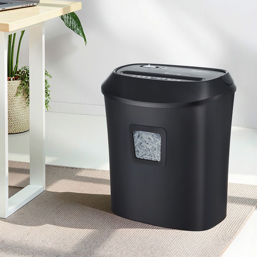 10-Sheet Cross-Cut Paper Shredder, 21L Bin, Home and Office Use, Black