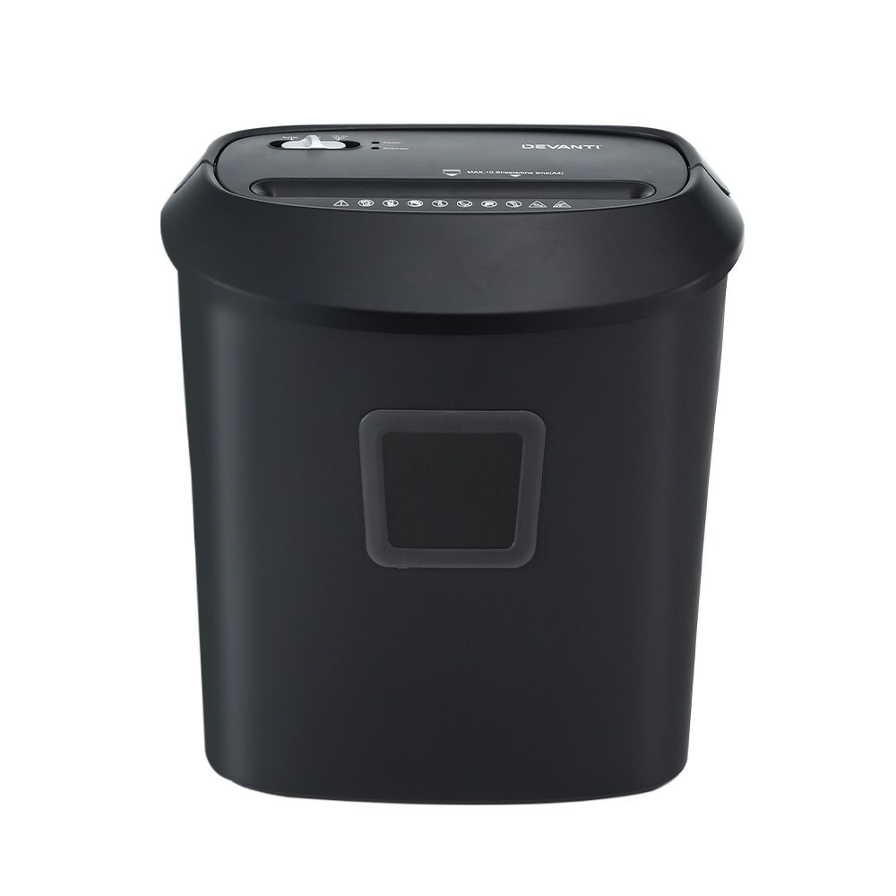 10-Sheet Cross-Cut Paper Shredder, 21L Bin, Home and Office Use, Black