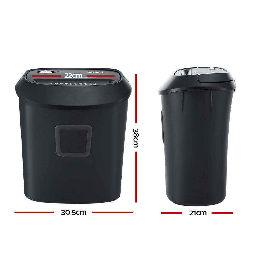 Devanti Electric Paper Shredder for Home Office 10 A4 Paper Sheet Cross-Cut Paper