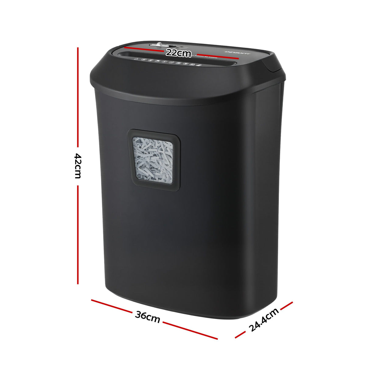 25L P4 Cross-Cut Paper Shredder, 14-Sheet Capacity, Black Finish