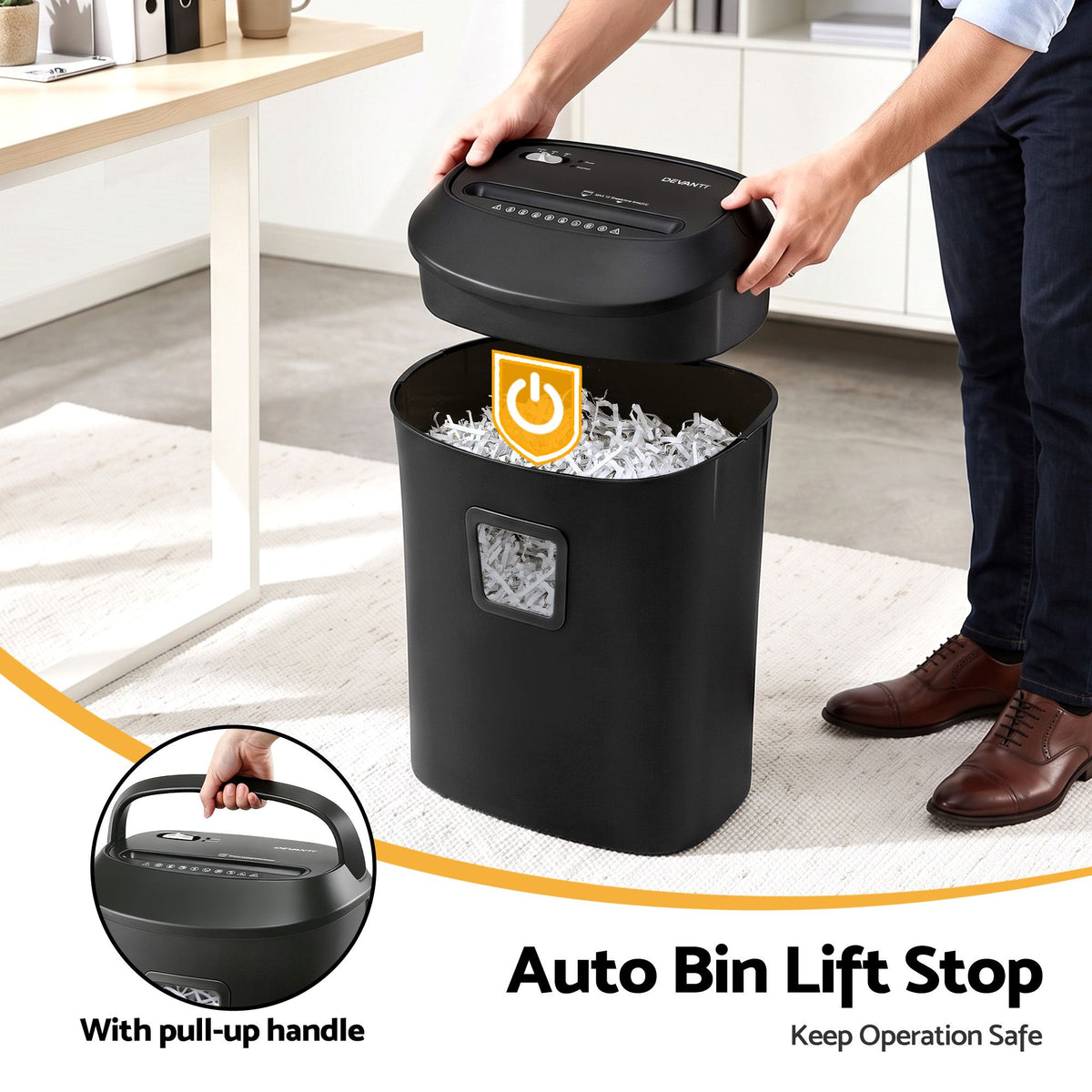 25L P4 Cross-Cut Paper Shredder, 14-Sheet Capacity, Black Finish