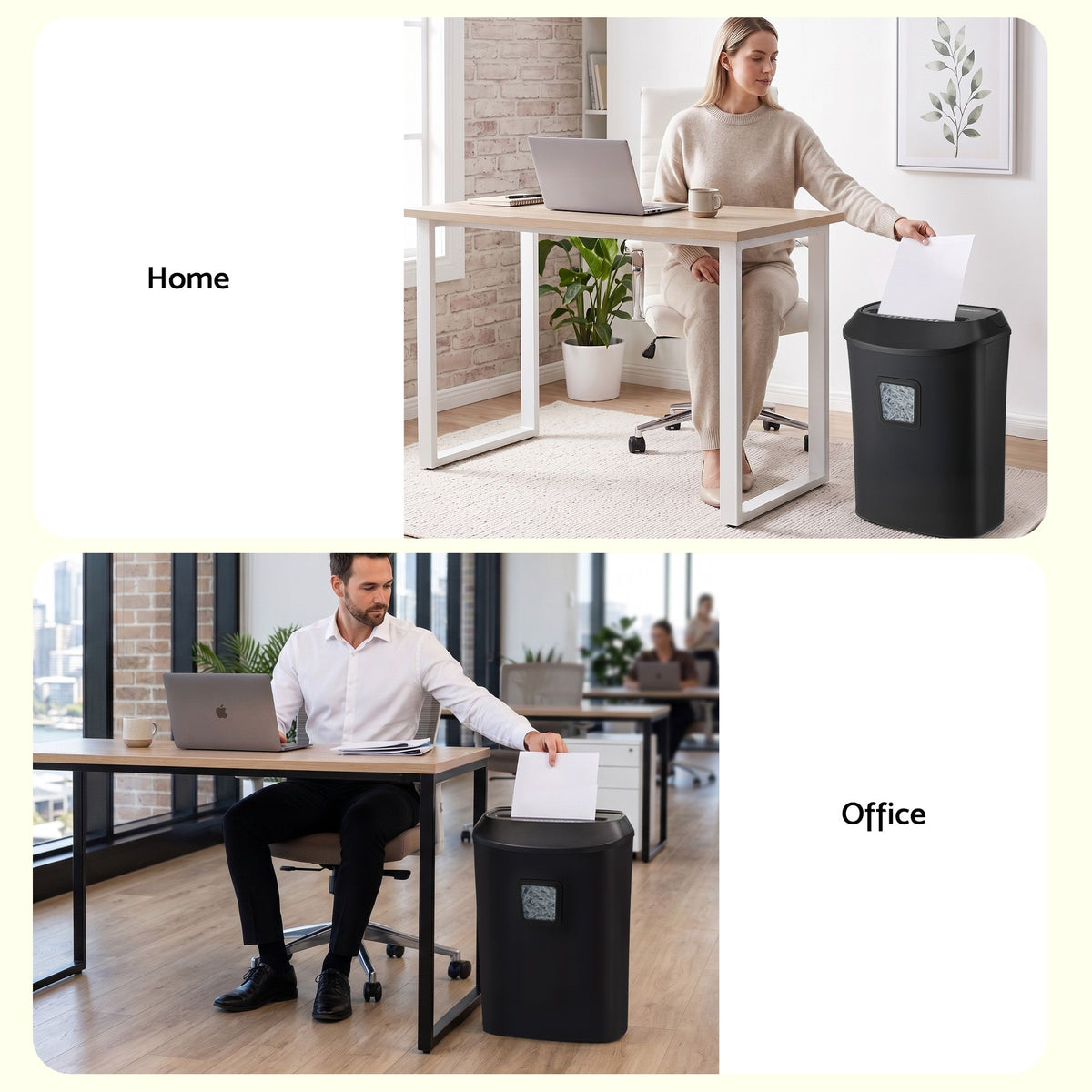 25L P4 Cross-Cut Paper Shredder, 14-Sheet Capacity, Black Finish