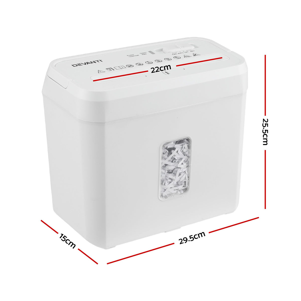 8L Small Tabletop Paper Shredder 4 Sheet P4 Cross Cut Home Office