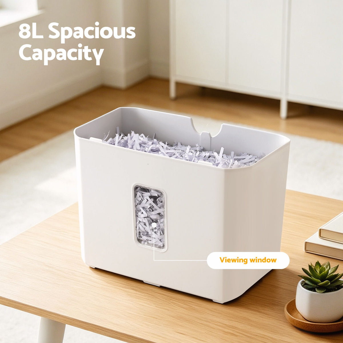8L Small Tabletop Paper Shredder 4 Sheet P4 Cross Cut Home Office