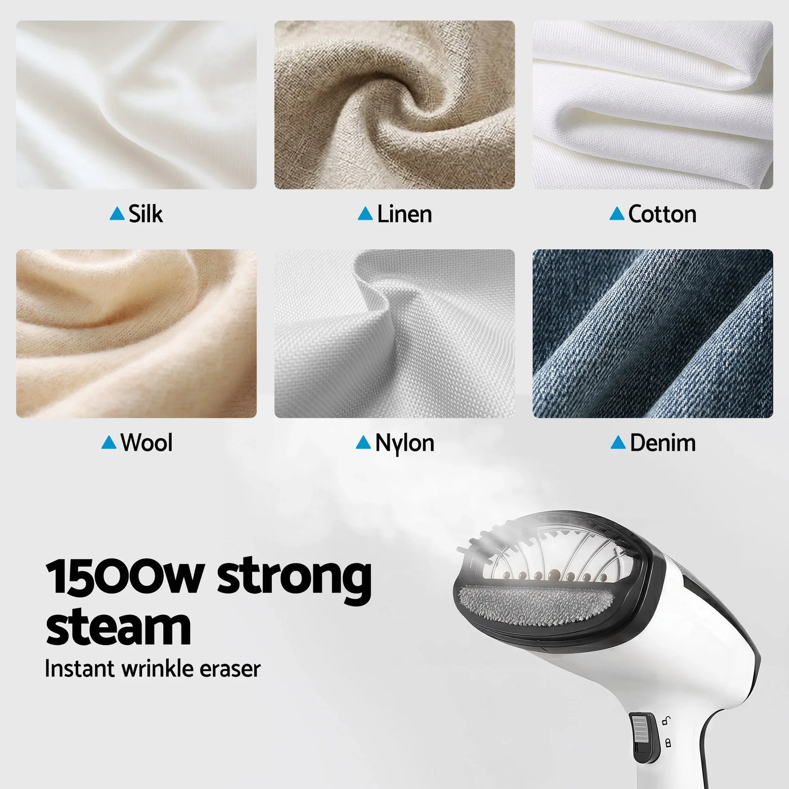 Clothes Steamer, 1500W Powerful Fast 30s Heat-Up Continuous Steam Lock 160ml Tank Fabric Brush Portable Handheld Steam Iron for Home Travel Business Trip