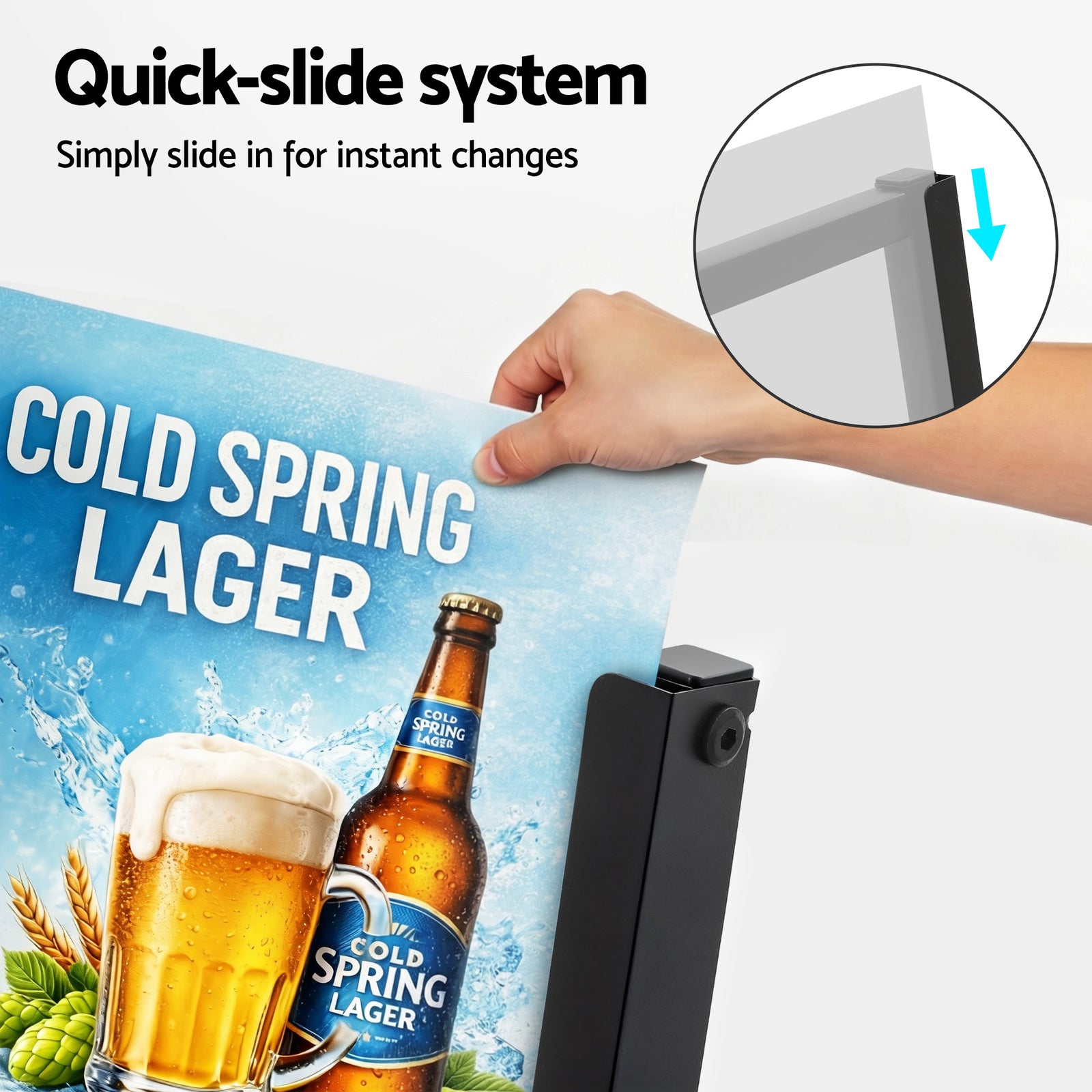 A1 Frame Sign Stand Single Sided Poster Display Board Outdoor Advertising 60x90cm