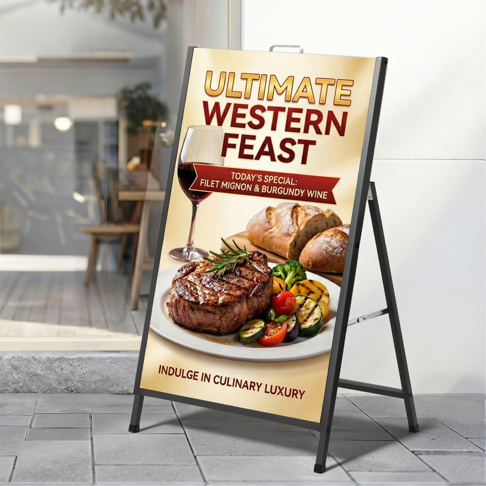 A1 Frame Sign Stand Single Sided Poster Display Board Outdoor Advertising 60x90cm