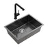 Stainless Steel Sink 30x45CM With Pull Out Mixer Tap Kitchen Basin Single Bowl Black