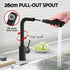Stainless Steel Sink 30x45CM With Pull Out Mixer Tap Kitchen Basin Single Bowl Black
