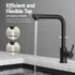 Stainless Steel Sink 44x44CM With Pull Out Mixer Tap Kitchen Basin Single Bowl Black