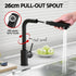 Stainless Steel Sink 44x44CM With Pull Out Mixer Tap Kitchen Basin Single Bowl Black