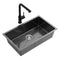 Stainless Steel Sink 60x45CM With Pull Out Mixer Tap Kitchen Basin Single Bowl Black