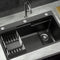 75x45cm 304 Stainless Steel Kitchen Sink Single Bowl Black Nano Coated