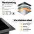 75x45cm 304 Stainless Steel Kitchen Sink Single Bowl Black Nano Coated