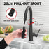 Stainless Steel Sink 75x45CM With Pull Out Mixer Tap Kitchen Basin Single Bowl Black