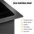 Stainless Steel Sink 81x45CM With Pull Out Mixer Tap Kitchen Basin Single Bowl Black