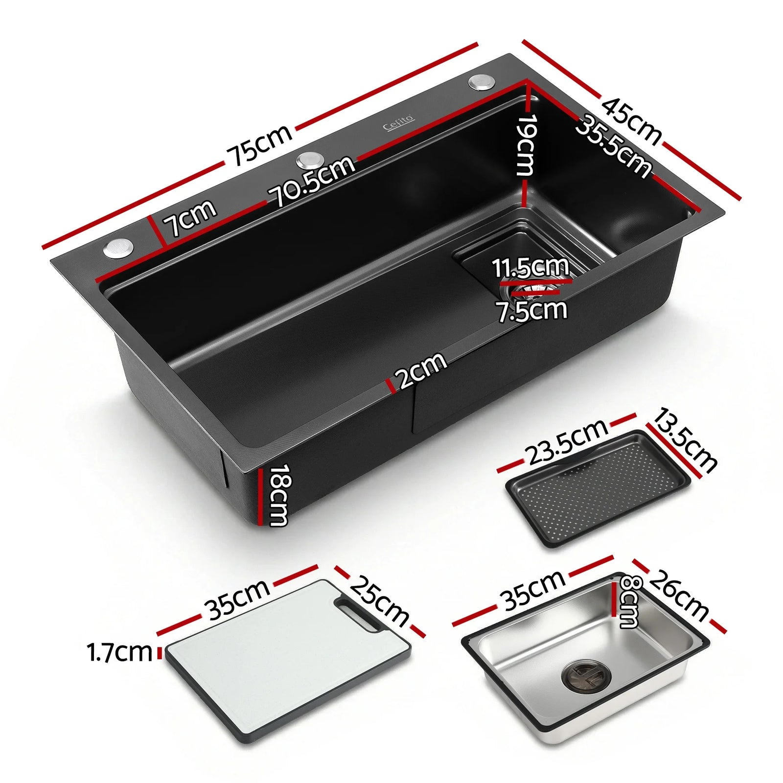 Kitchen Sink 304 Stainless Steel Bar Sink Millet Grain Water Basin Sink