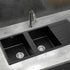 Kitchen Sink 116x50cm Granite Stone Sink Double Bowl Black