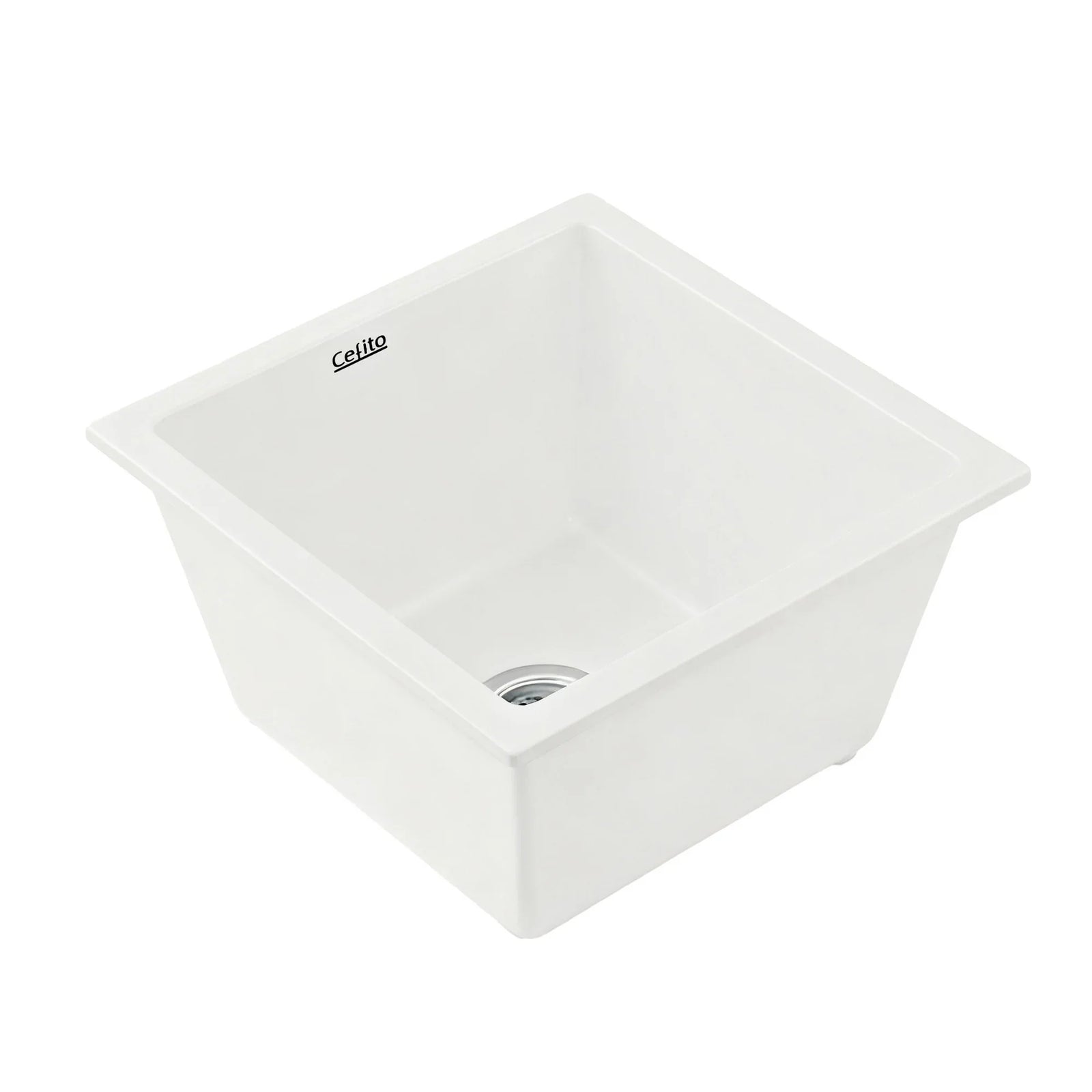 Kitchen Sink 38x38cm Granite Stone Sink Single Bowl White