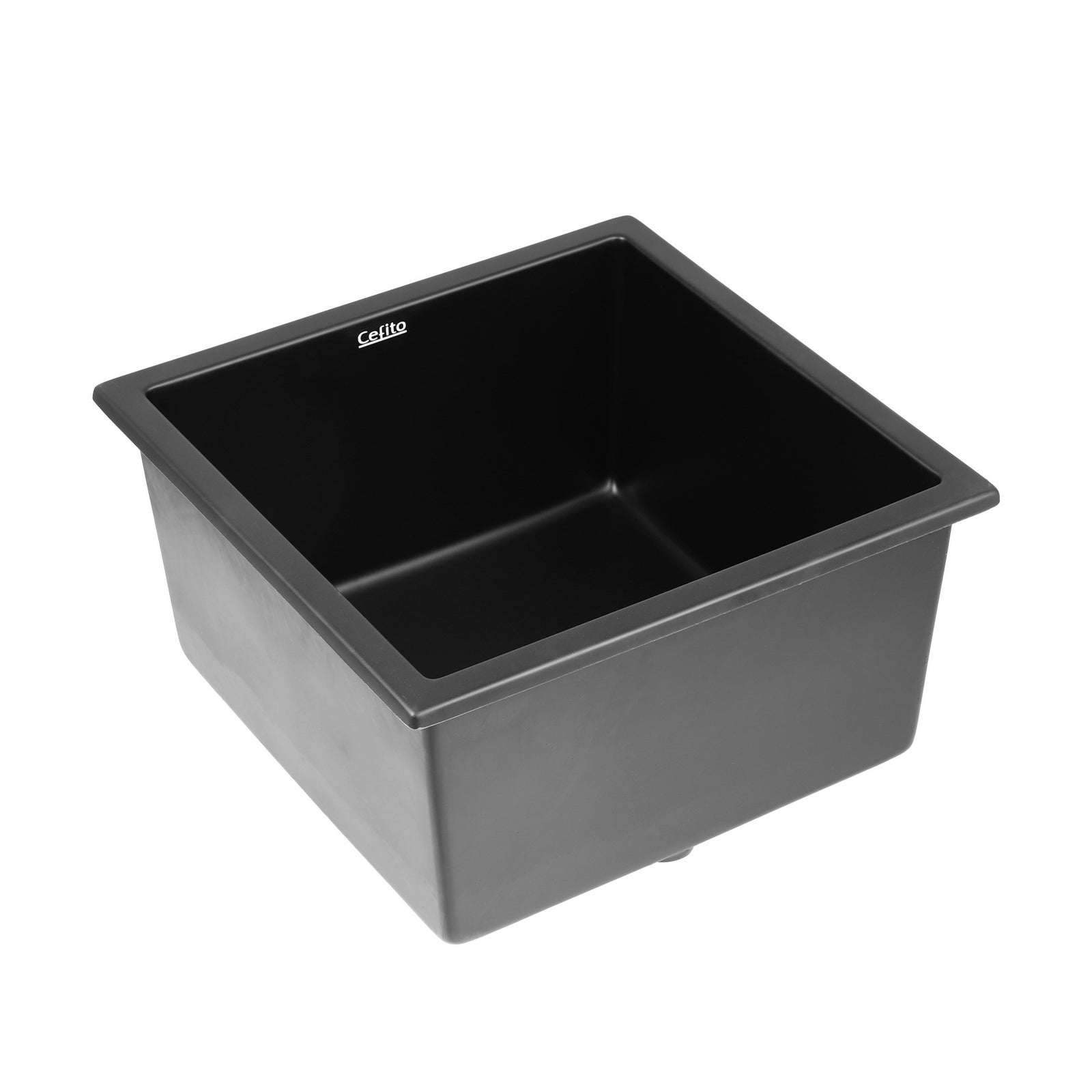 Kitchen Sink 45x45cm Granite Stone Sink Single Bowl Black