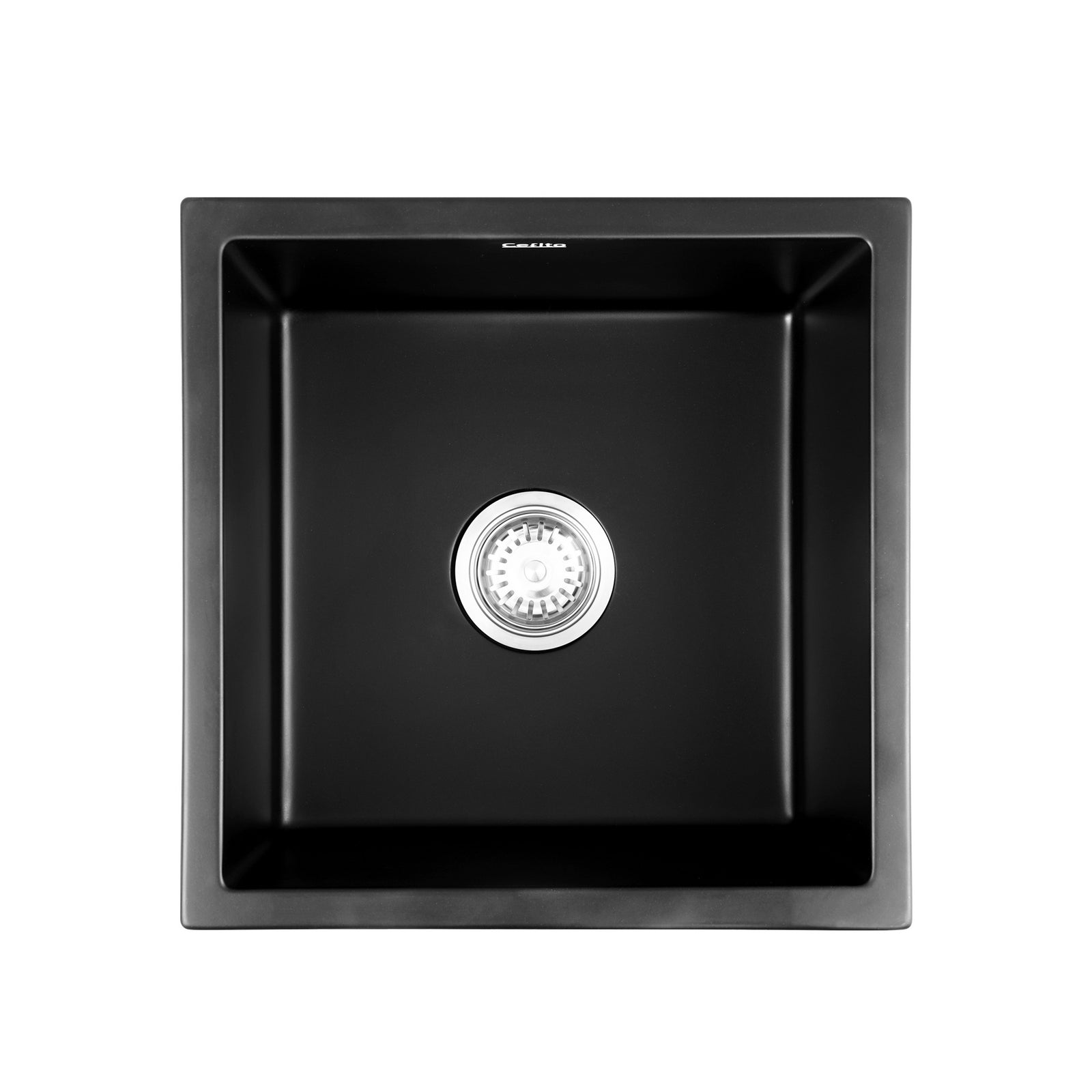 Kitchen Sink 45x45cm Granite Stone Sink Single Bowl Black